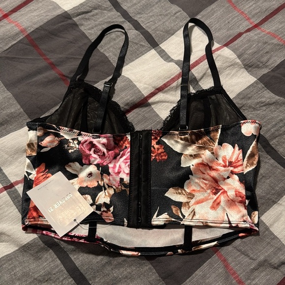 Floral Satin Bralette - Picture 2 of 3